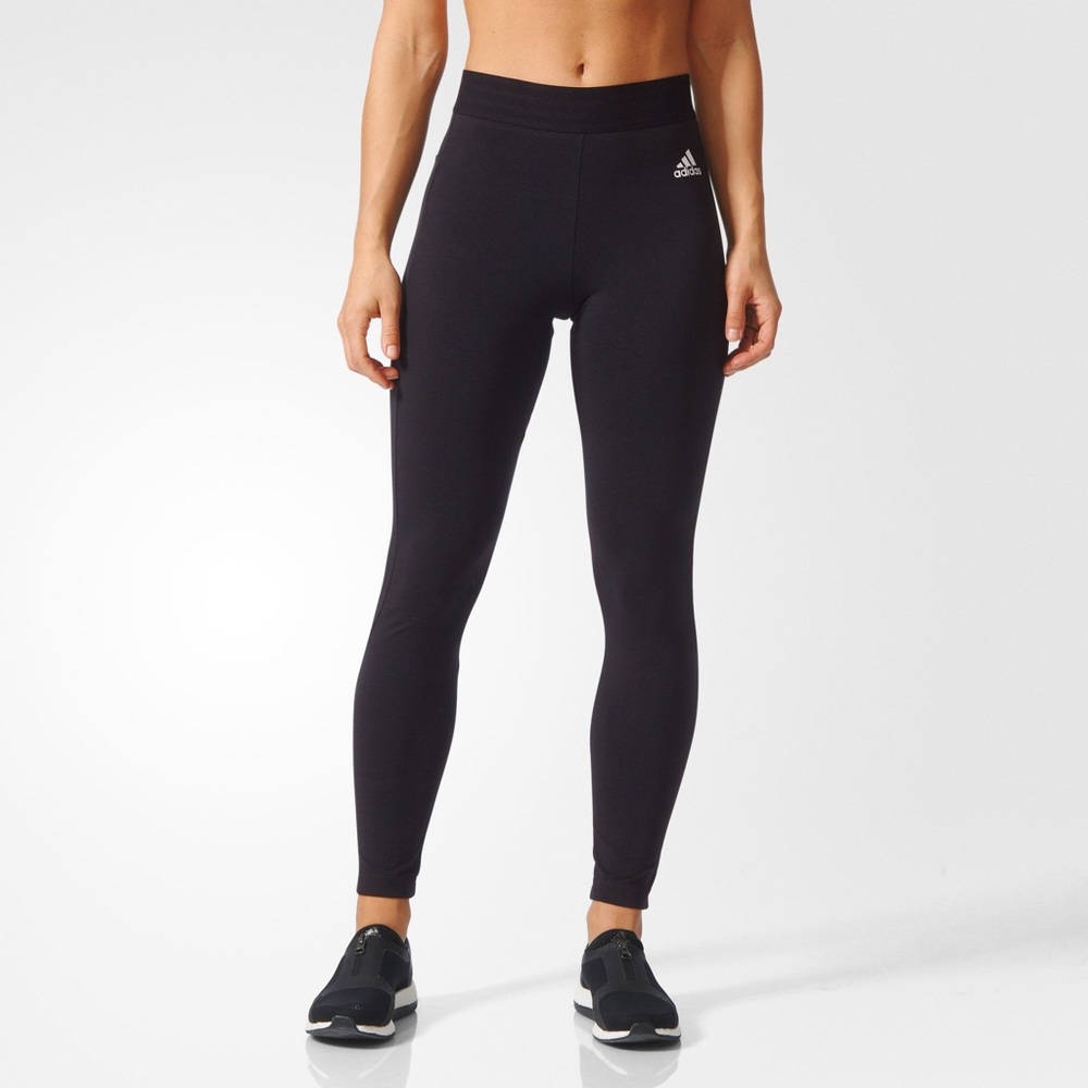 NWT Adidas Black & White Stripe Sport Leggings